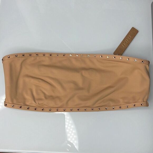 Skims Rhinestones Bandeau High waisted Nude Bikini S - Picture 9 of 16